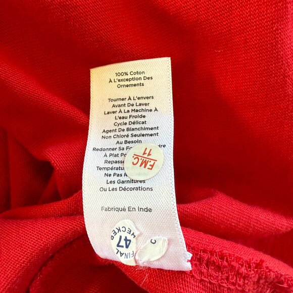 Talbots Petite PS red long sleeve winter Terrier dog pullover t-shirt - Picture 8 of 9